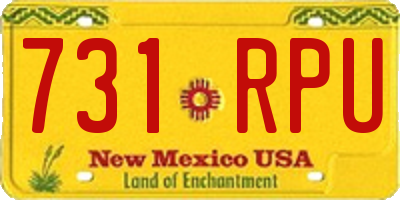 NM license plate 731RPU