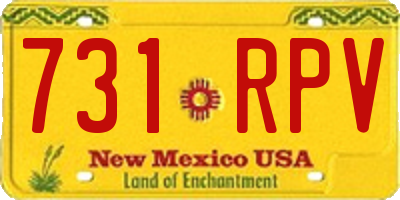 NM license plate 731RPV
