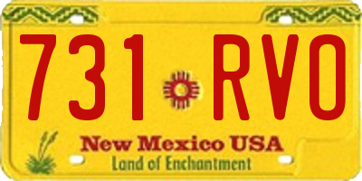 NM license plate 731RVO