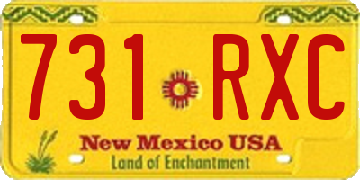 NM license plate 731RXC