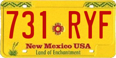 NM license plate 731RYF
