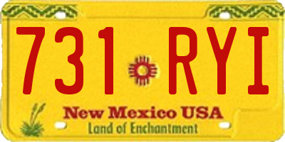NM license plate 731RYI