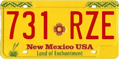 NM license plate 731RZE