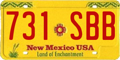 NM license plate 731SBB