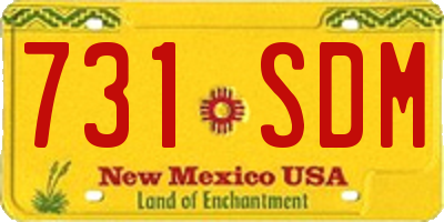 NM license plate 731SDM