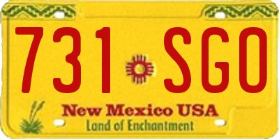 NM license plate 731SGO