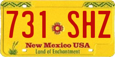 NM license plate 731SHZ