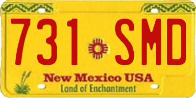 NM license plate 731SMD