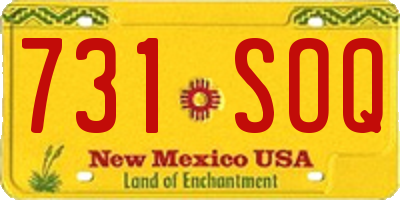 NM license plate 731SOQ
