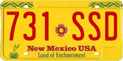 NM license plate 731SSD