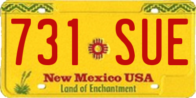 NM license plate 731SUE