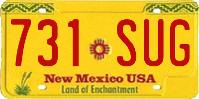 NM license plate 731SUG