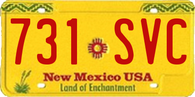 NM license plate 731SVC