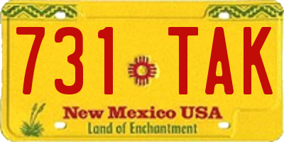 NM license plate 731TAK