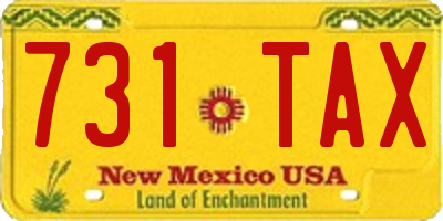 NM license plate 731TAX