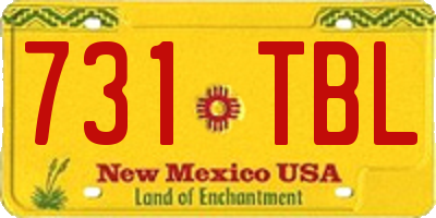 NM license plate 731TBL