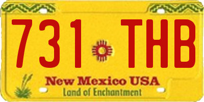 NM license plate 731THB
