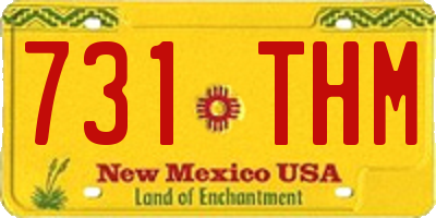 NM license plate 731THM