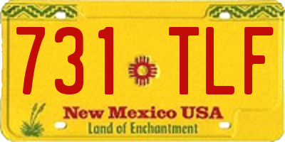 NM license plate 731TLF