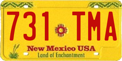 NM license plate 731TMA