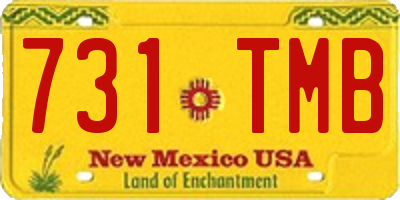 NM license plate 731TMB