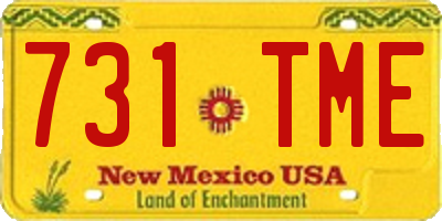 NM license plate 731TME