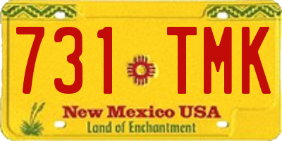 NM license plate 731TMK
