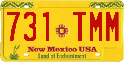 NM license plate 731TMM