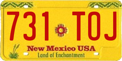 NM license plate 731TOJ