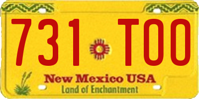 NM license plate 731TOO