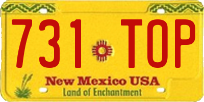 NM license plate 731TOP