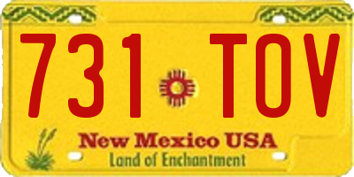 NM license plate 731TOV