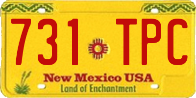 NM license plate 731TPC