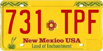 NM license plate 731TPF