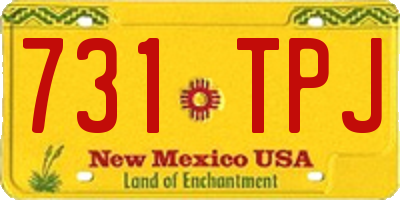 NM license plate 731TPJ