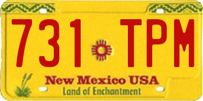 NM license plate 731TPM