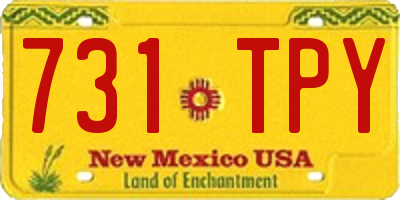 NM license plate 731TPY