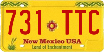 NM license plate 731TTC