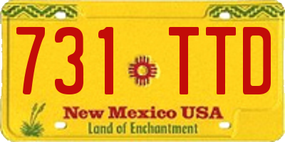 NM license plate 731TTD