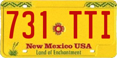 NM license plate 731TTI