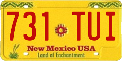 NM license plate 731TUI