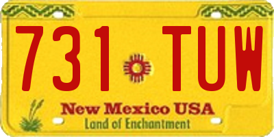 NM license plate 731TUW