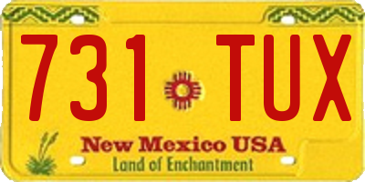 NM license plate 731TUX