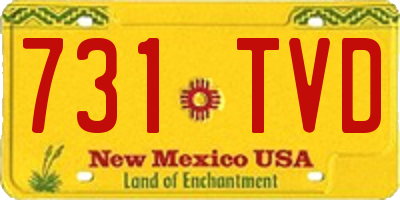 NM license plate 731TVD