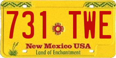 NM license plate 731TWE