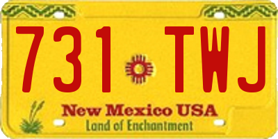 NM license plate 731TWJ
