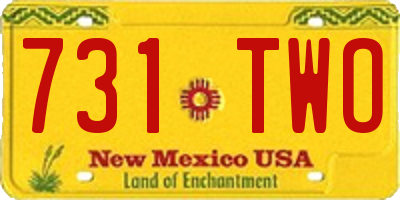 NM license plate 731TWO