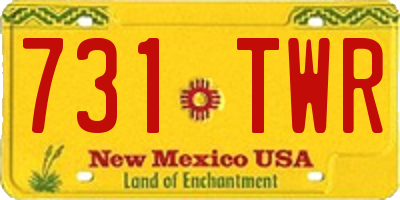 NM license plate 731TWR