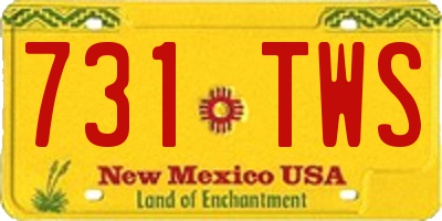 NM license plate 731TWS