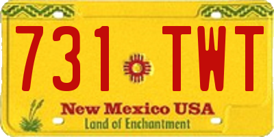 NM license plate 731TWT